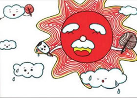 太阳公公儿童画线描