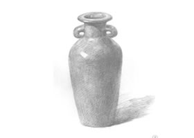 带耳花瓶素描画法步骤