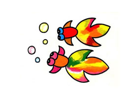 金鱼油画棒作画步骤
