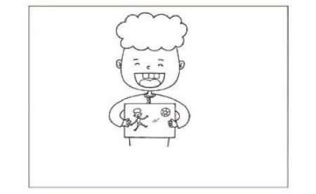自画像儿童线描画创作步骤01