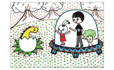 时空穿梭儿童线描画创作步骤06