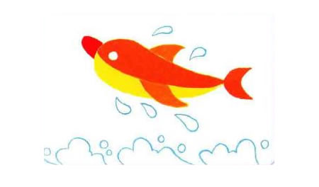 海豚油画棒作画步骤04