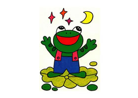 青蛙油画棒作画步骤