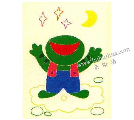青蛙油画棒作画步骤04