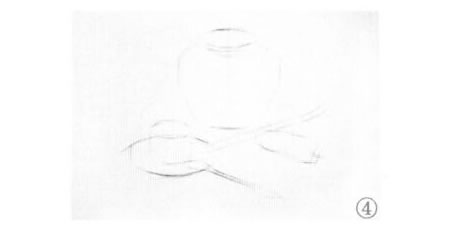 有咖啡杯的静物组合素描画法步骤04