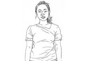 人物本身正面线描写生