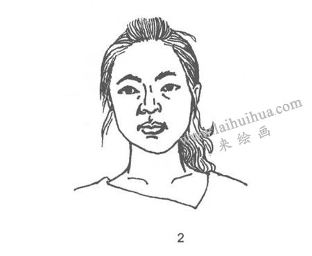人物本身正面线描写生画法步骤02