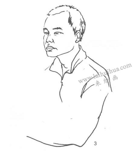 人物本身半侧面线描写生画法步骤03