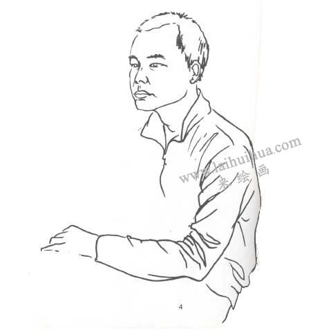 人物本身半侧面线描写生画法步骤04