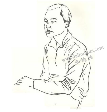 人物本身半侧面线描写生画法步骤05