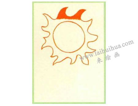 太阳油画棒作画步骤01
