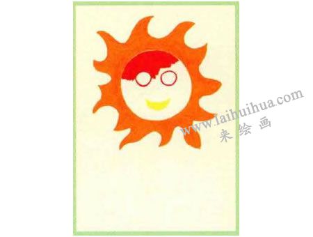 太阳油画棒作画步骤02