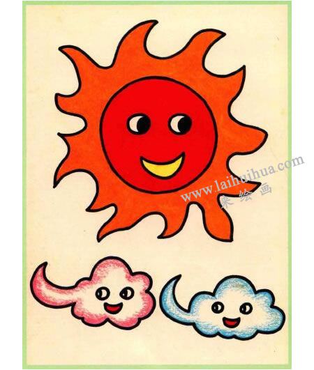 太阳油画棒作画步骤04