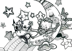 童年的梦想儿童线描画法步骤