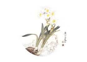 俞致贞《水仙》工笔画技法步骤