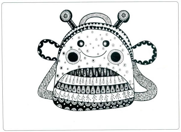 新书包儿童线描画法步骤