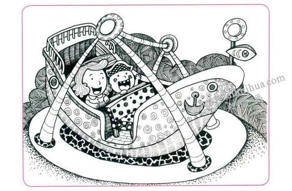 海盗船儿童线描画法步骤图示04