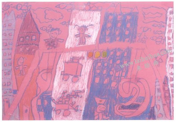 油画棒在彩色纸上作画的步骤图示02