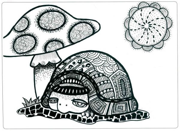 懒乌龟儿童线描画法步骤