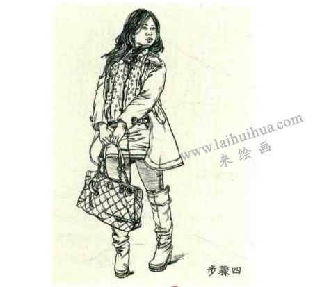 人物速写站姿的画法步骤04