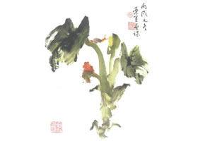 海芋写意画法