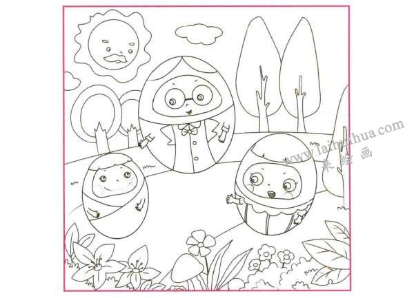 不倒翁儿童线描画法步骤图示02