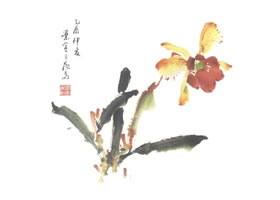 胡姬花写意画法