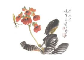 荷包花写意画法
