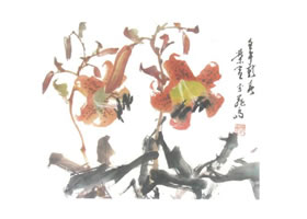 山丹（山百合）写意画法