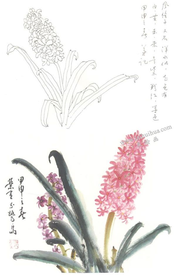 风信子写意画法