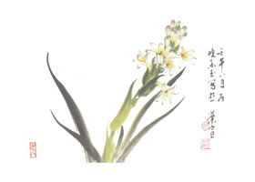 晚香玉写意画法