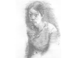 《学生肖像》素描写生