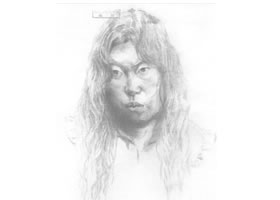 《女青年肖像》素描写生