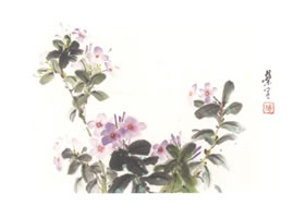 长春花写意画法