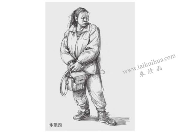 人物站姿速写画法步骤04
