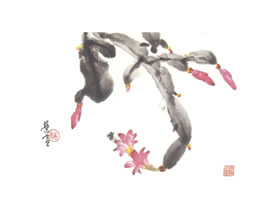 仙人指写意画法