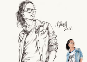 女性站姿速写欣赏