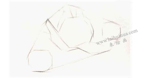 结构素描表现步骤：起稿阶段