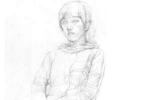 《女大学生》（半身像）素描
