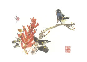 刺桐写意画法