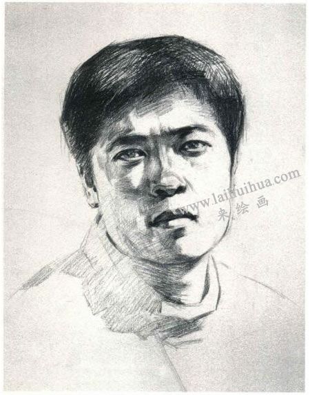 杨国杰中年男子人物素描画法步骤图示02