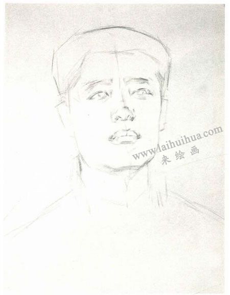 杨国杰壮年男子人物素描画法步骤图示01