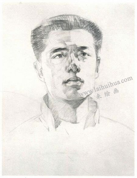 杨国杰壮年男子人物素描画法步骤图示02