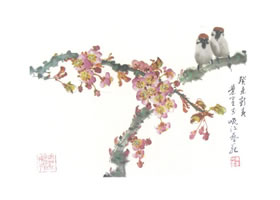 樱花的写意画法