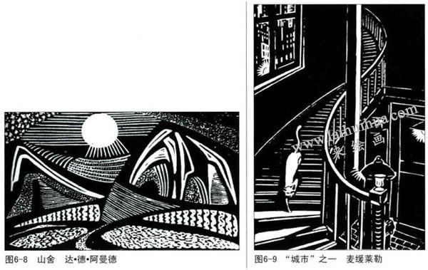 黑白装饰画木刻装饰画技法