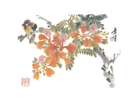凤凰木写意画法