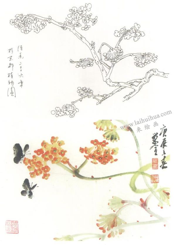 结香花写意画法
