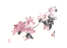 三角梅写意画法