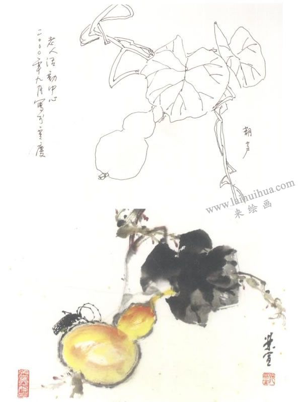 葫芦写意画法