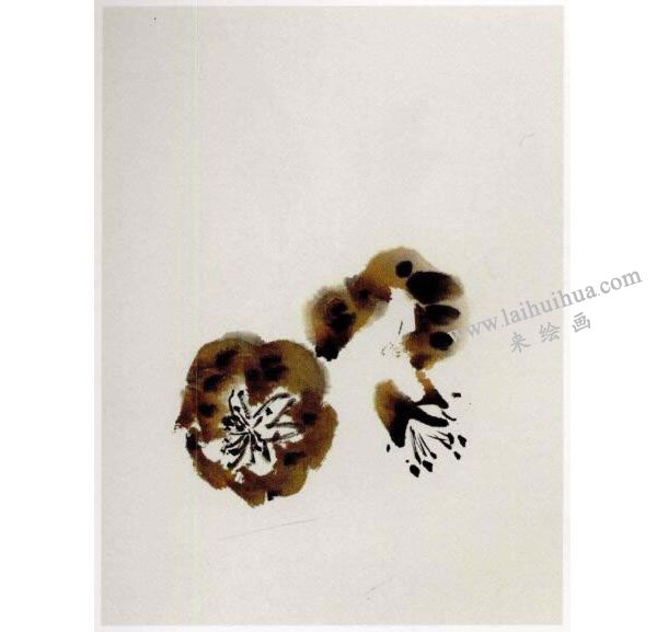 长在树上的石榴写意画法步骤图示01